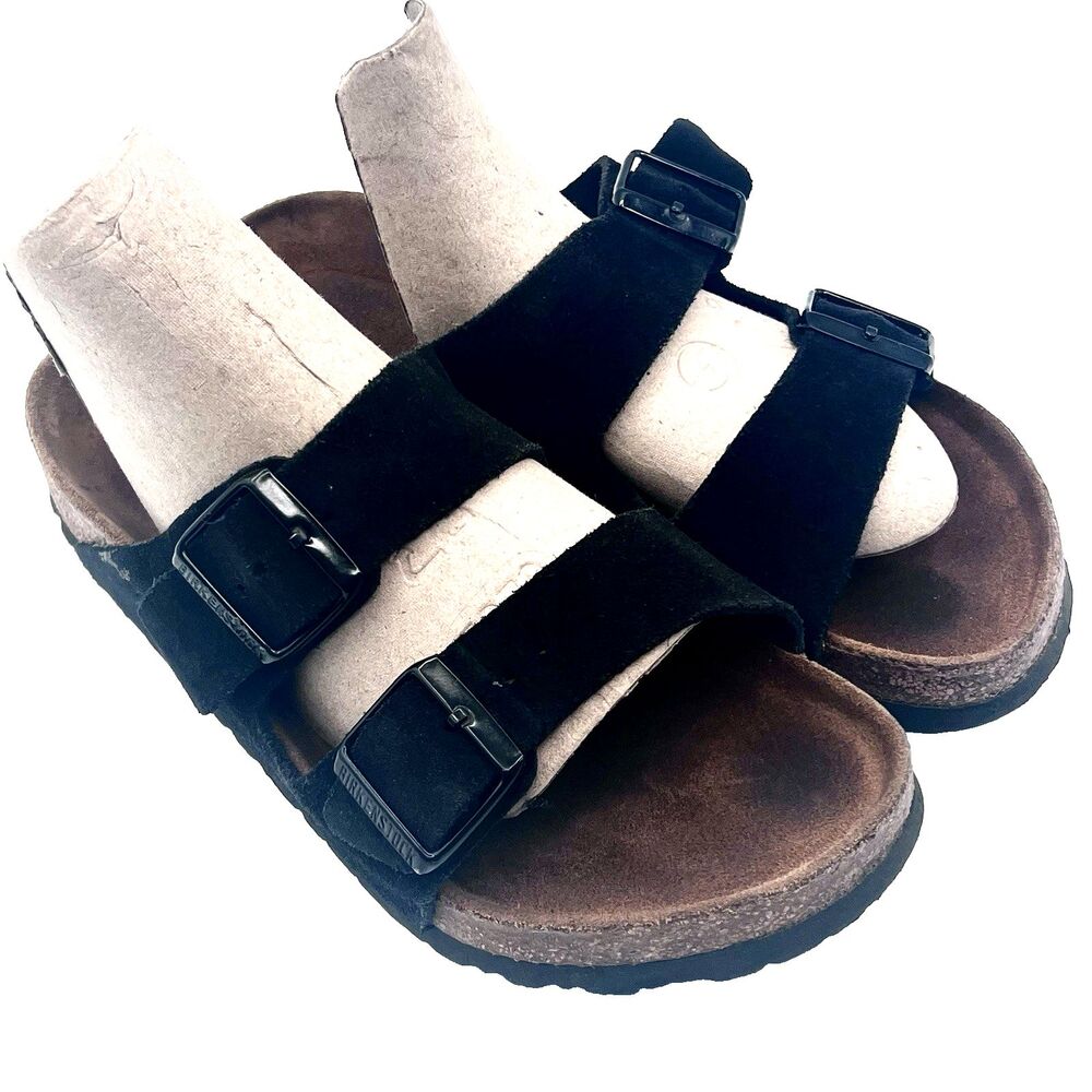 Birkenstock Arizona Black Suede Leather Slip-On Slide Sandal Ortho US 7/EU 38